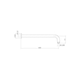 Caroma Titan Stainless Steel Wall Shower Arm